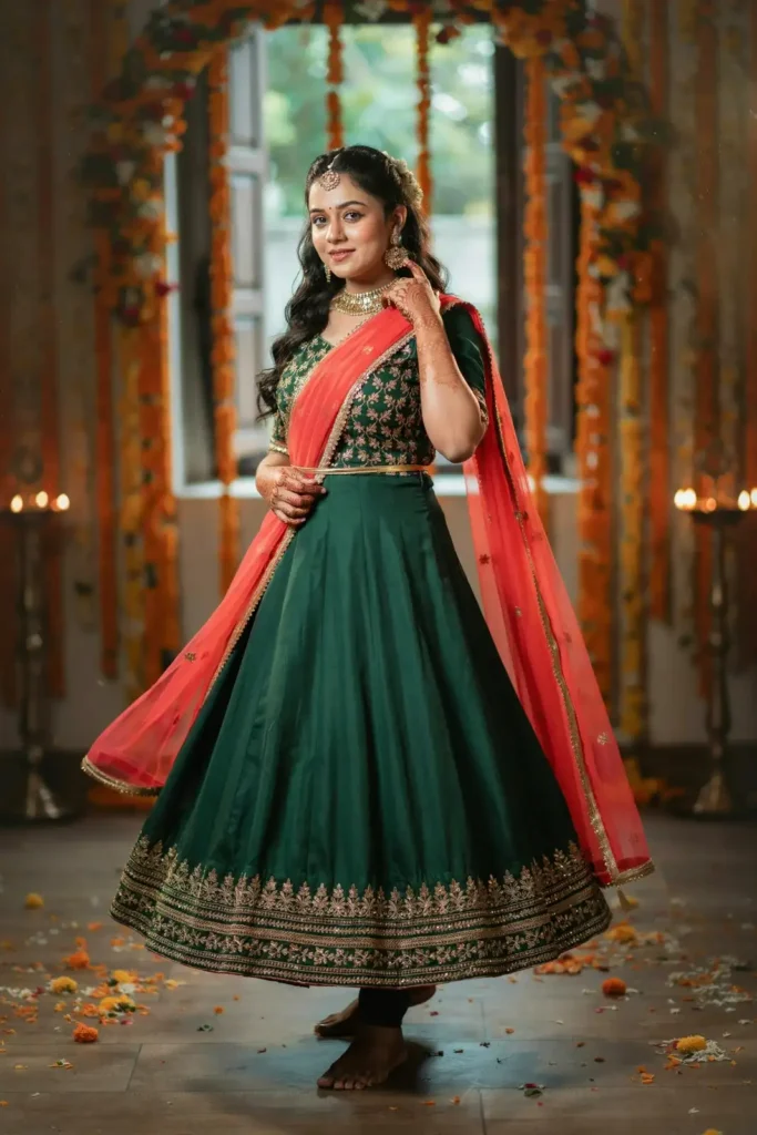 Anarkali With a Pop Dupatta