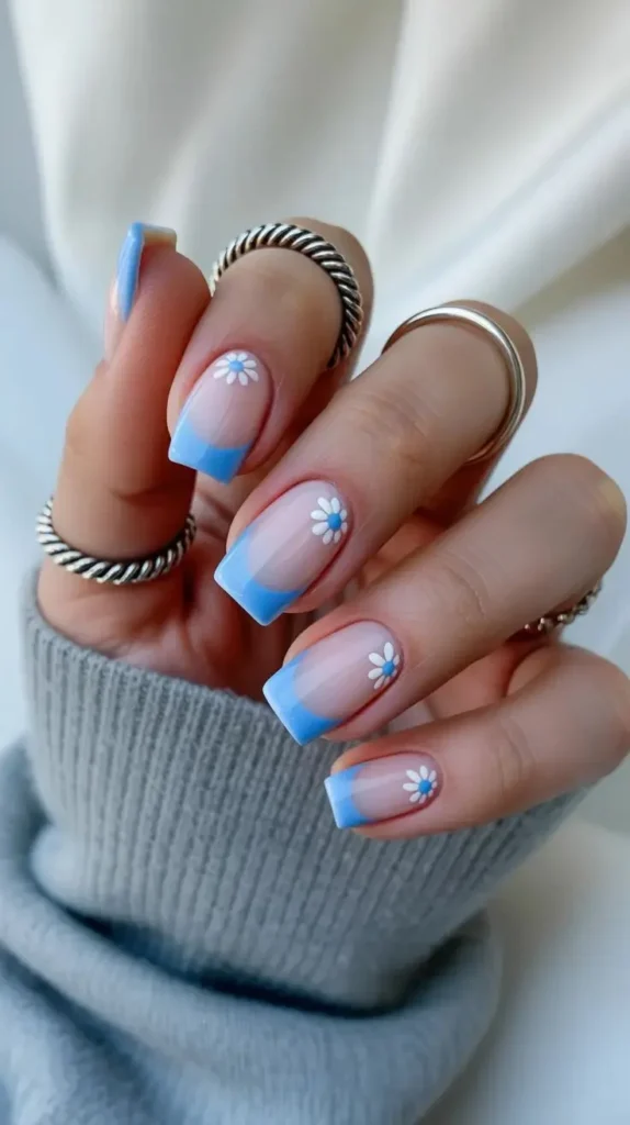 Baby Blue French Tips