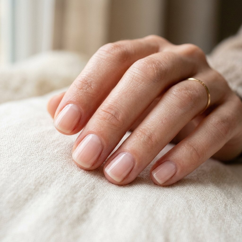 17 Very Short Nails That Prove Tiny Tips Are Totally Having a Moment 9 Barely There Sheer Pink nails