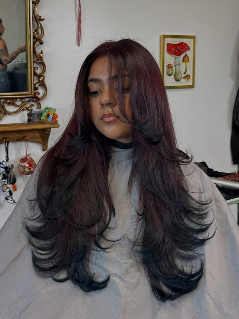 16 Stunning Black Cherry Hair Color Ideas to Try Right Now 14 Black Cherry with Platinum Tips