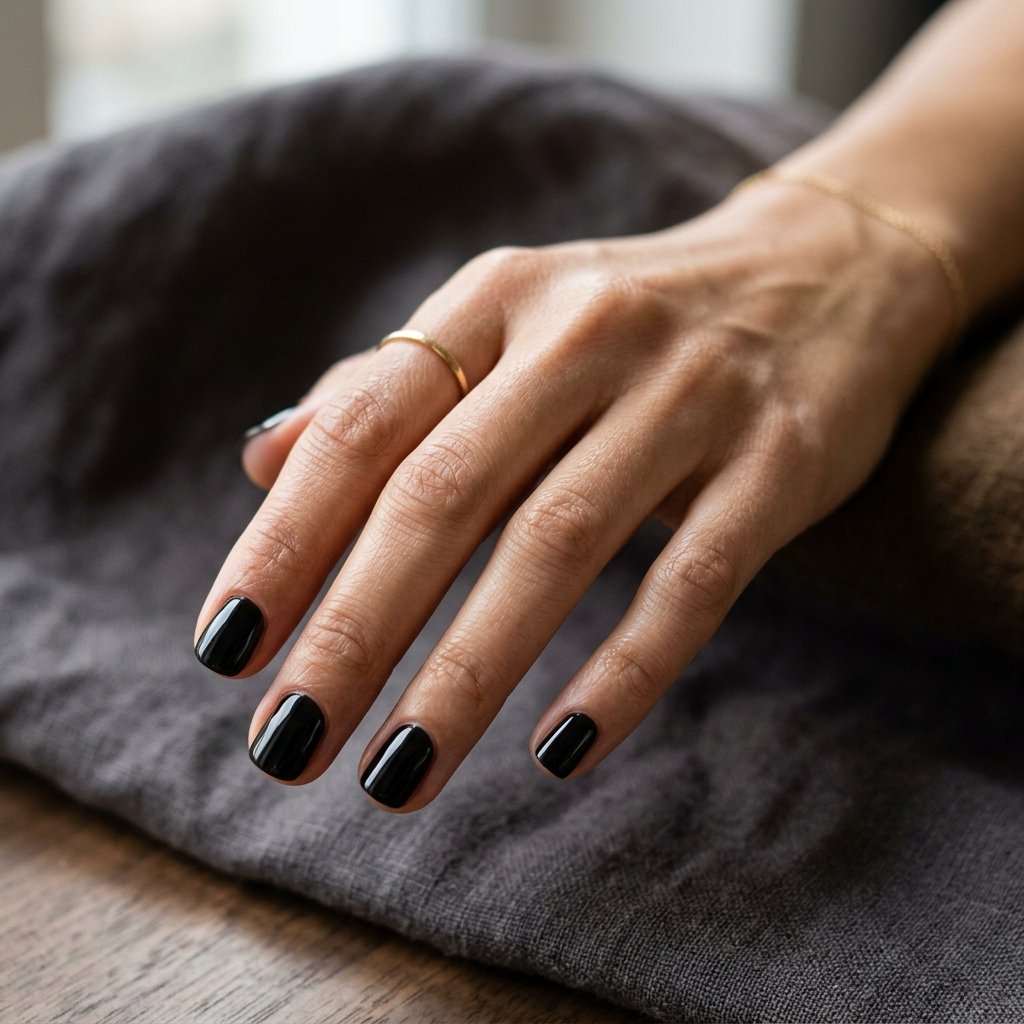 19 Short Natural Nails That Prove Less Is Actually More (And Way More Chic) 12 Black Minimalist Chic