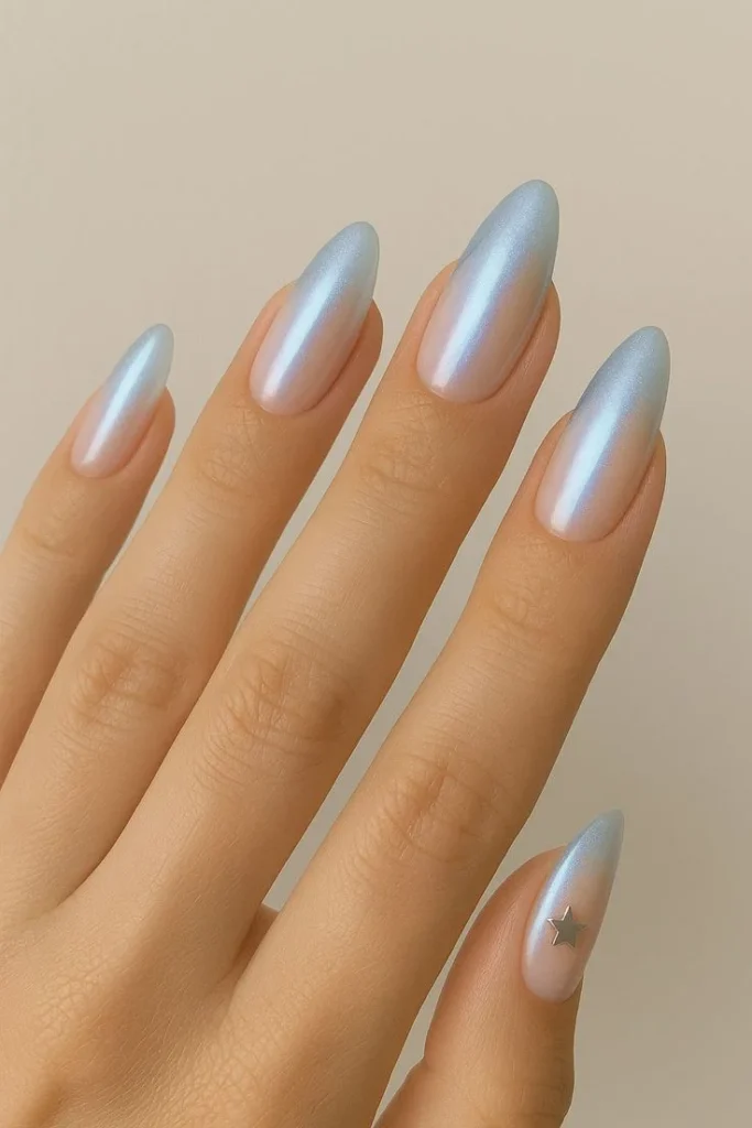 Blue Chrome Nails