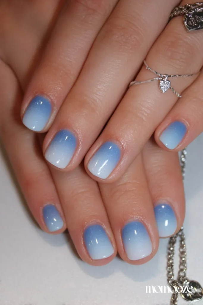 Blue Ombre Nails