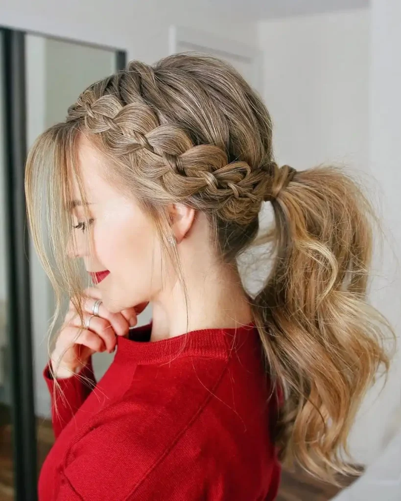 Braided Crown Ponytail
