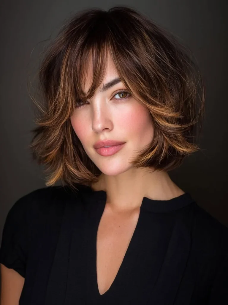 16 Short Brunette Hair Ideas That Look Chic, Fresh, and Seriously Expensive 11 Brunette Bob with Caramel Highlights