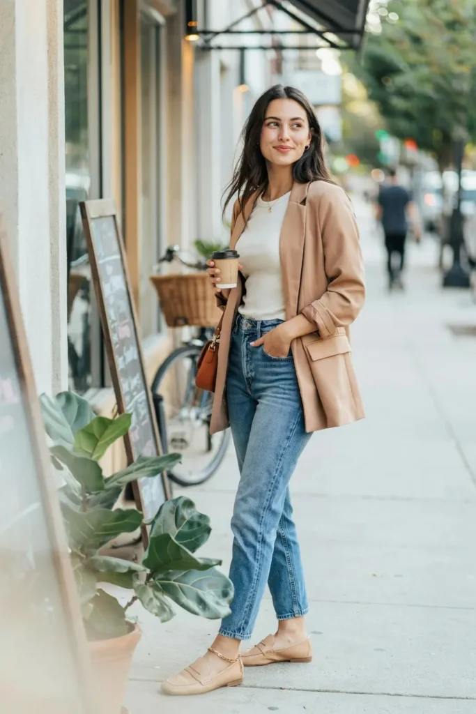 15 Casual Outfit Ideas That Look Effortless, Stylish, and Totally Wearable Tomorrow 7 Casual Blazer Jeans Basic Top