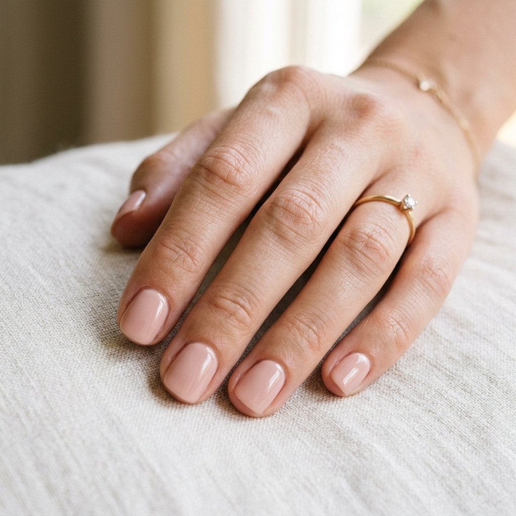 17 Very Short Nails That Prove Tiny Tips Are Totally Having a Moment 2 Classic Nude Blush nails