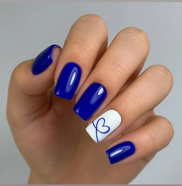 Cobalt Blue Square Nails