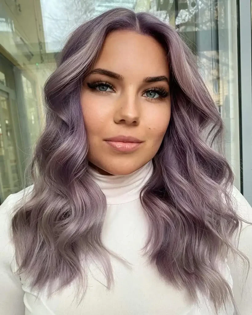 16 Cool Hair Color Ideas That Instantly Make Your Look Feel Expensive, Fun, and Very Main Character 6 Dusty Lavender
