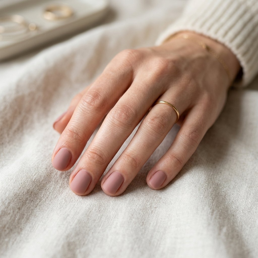 17 Very Short Nails That Prove Tiny Tips Are Totally Having a Moment 15 Dusty Rose Minimalist