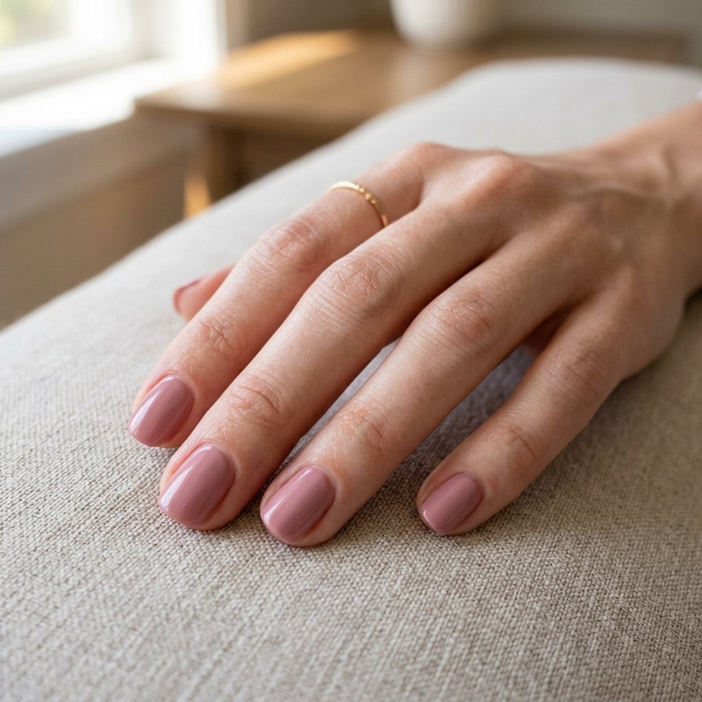 19 Short Natural Nails That Prove Less Is Actually More (And Way More Chic) 17 Dusty Rose Sophistication nail