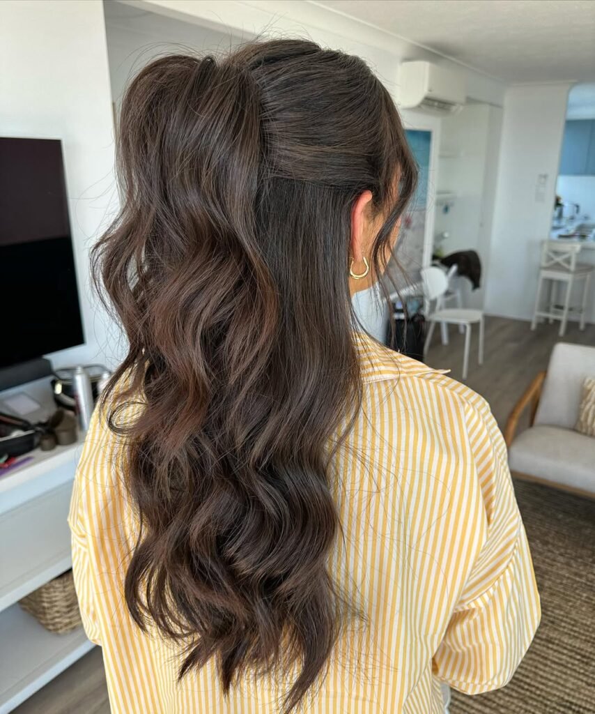 15 Hairstyles With Bangs That Instantly Make You Look Cooler 9 Half Up Hairstyle With Soft Bangs