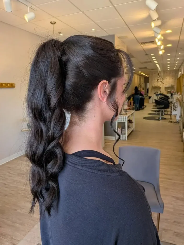 15 Round Face Hairstyles Ideas That Make Your Features Look Extra Chic 9 High Ponytail With Face Pieces