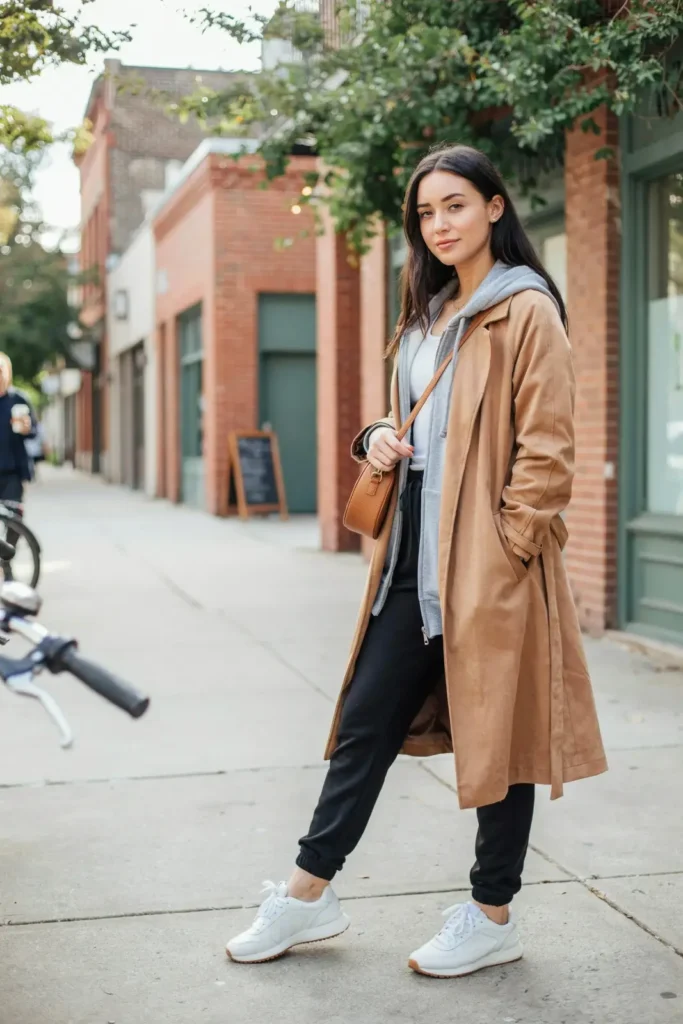 15 Casual Outfit Ideas That Look Effortless, Stylish, and Totally Wearable Tomorrow 8 Hoodie Long Coat Joggers