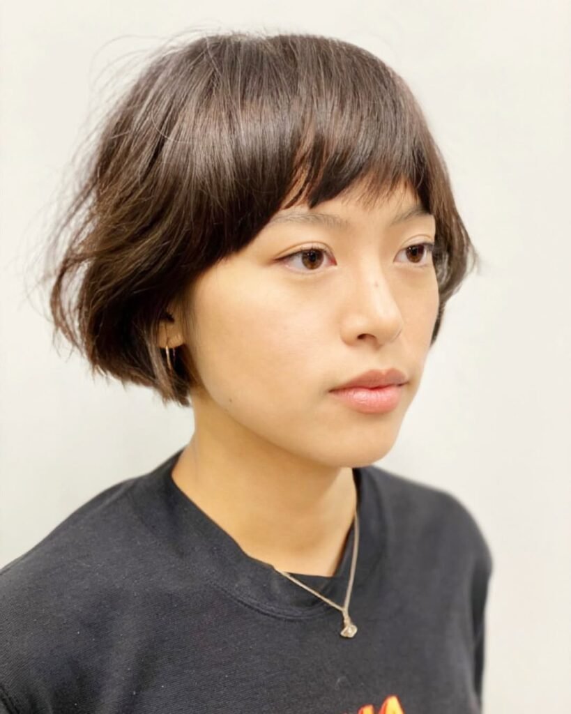 Jaw Length Bob With Tucked Ends