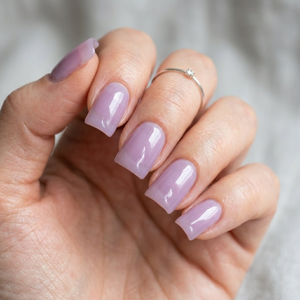 17 Short Duck Nail Ideas That'll Make You Ditch Your Old Nail Look Forever 12 Lavender Jelly Nails