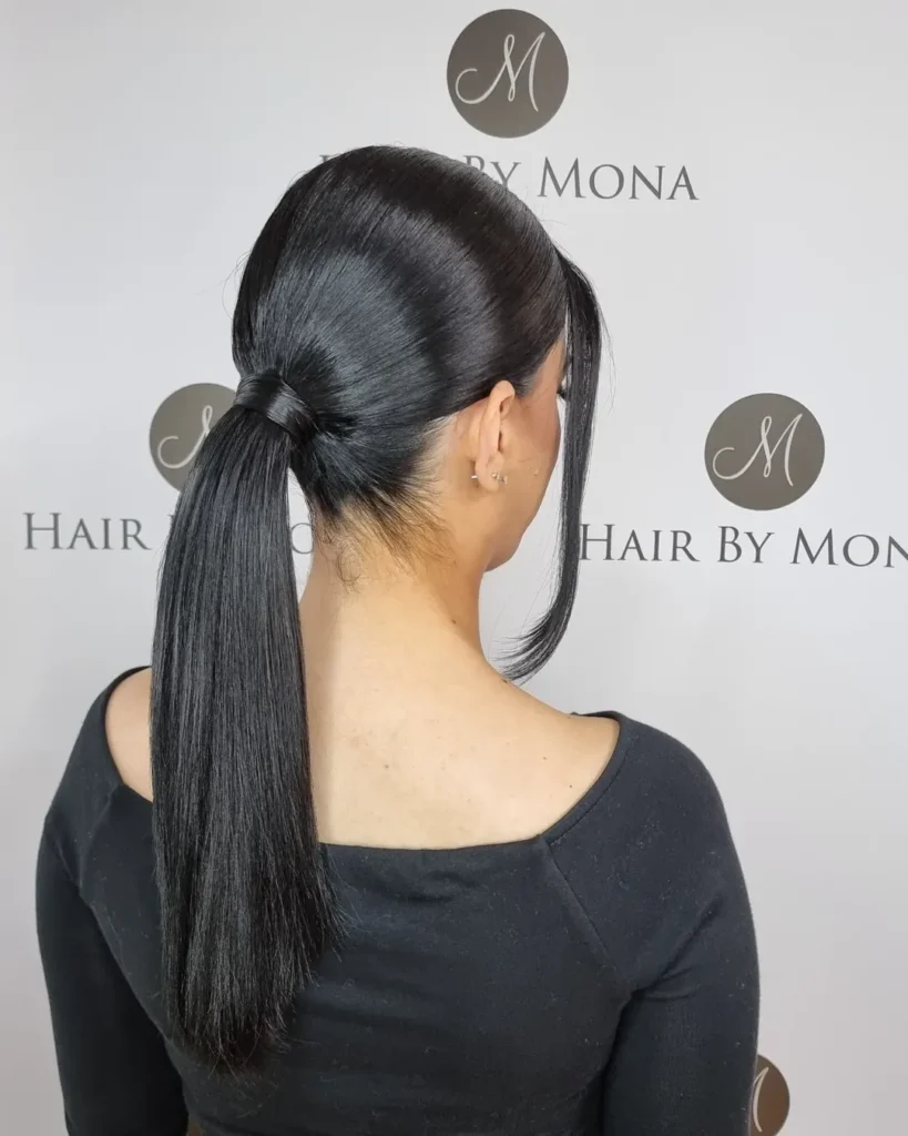 12 Cute School Hairstyles Ideas That’ll Make Mornings Way Easier (And Way More Stylish) 6 Low Sleek Ponytail