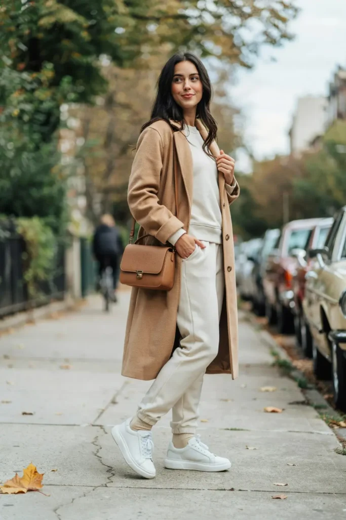 16 Comfy Outfit Ideas That Look Cute, Chic, and Effortlessly Put-Together 3 Matching Sweat Set Long Coat