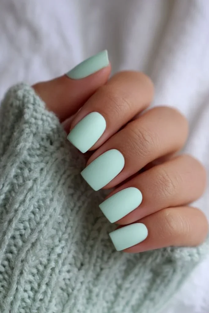 16 Tiffany Blue Nails That Look Expensive Without Even Trying 8 Matte Tiffany Blue Nails