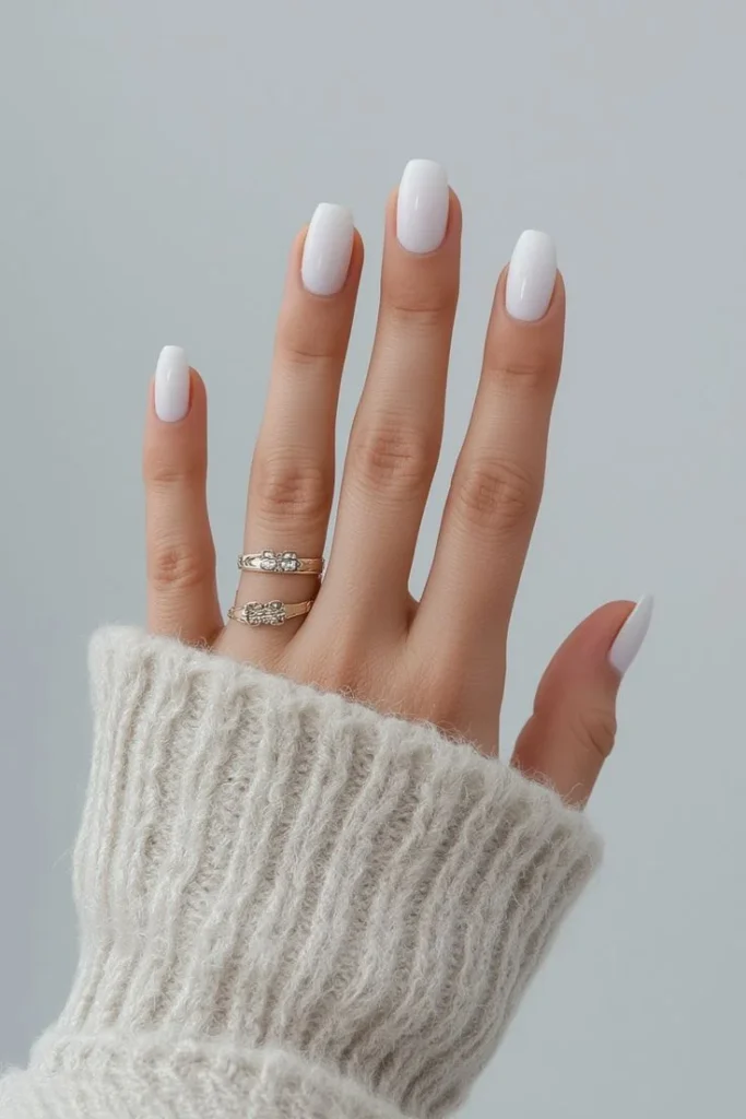 Matte White Short Nails