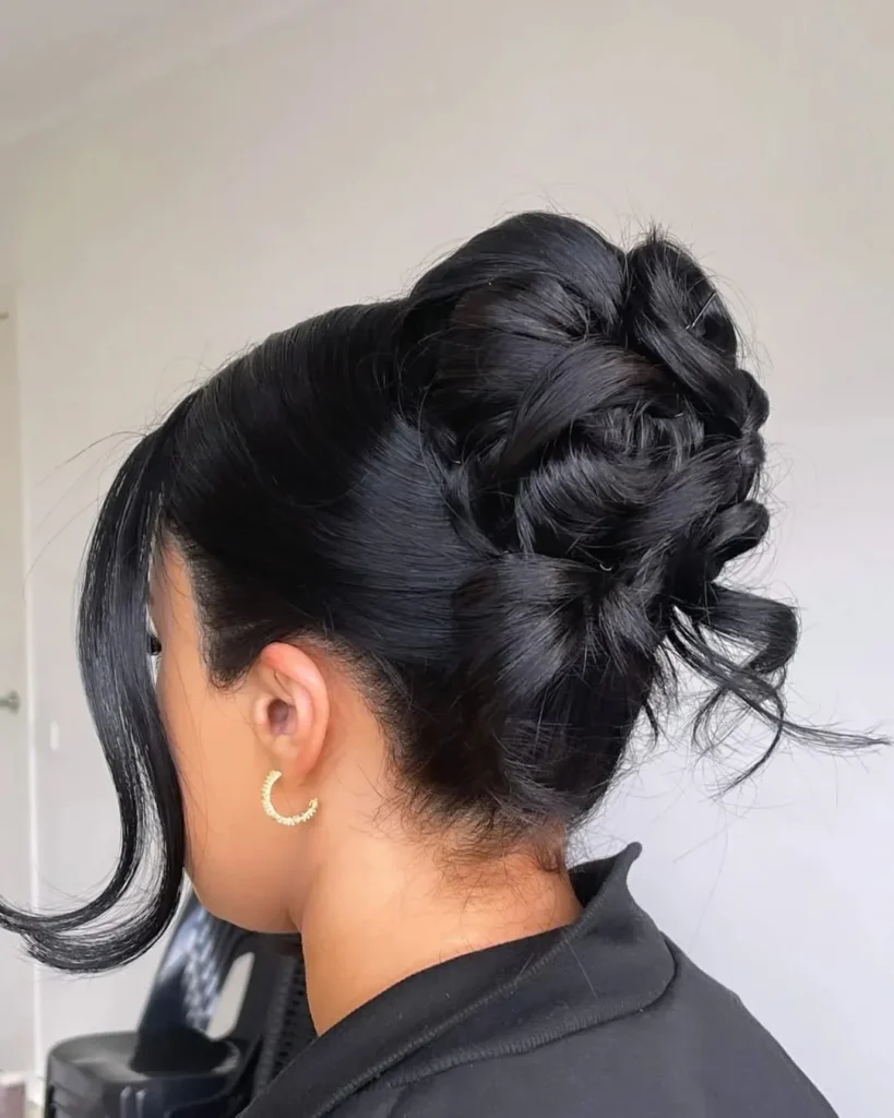 16 Easy Short Hair Updos That Look Fancy but Take Basically Zero Effort 2 Messy Mini Bun With Face Framing Pieces