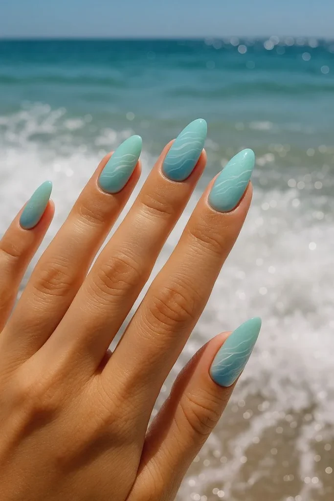 Ocean Wave Nail Art