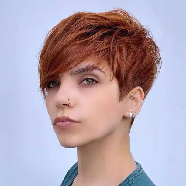 Pixie Cut With Long Bangs