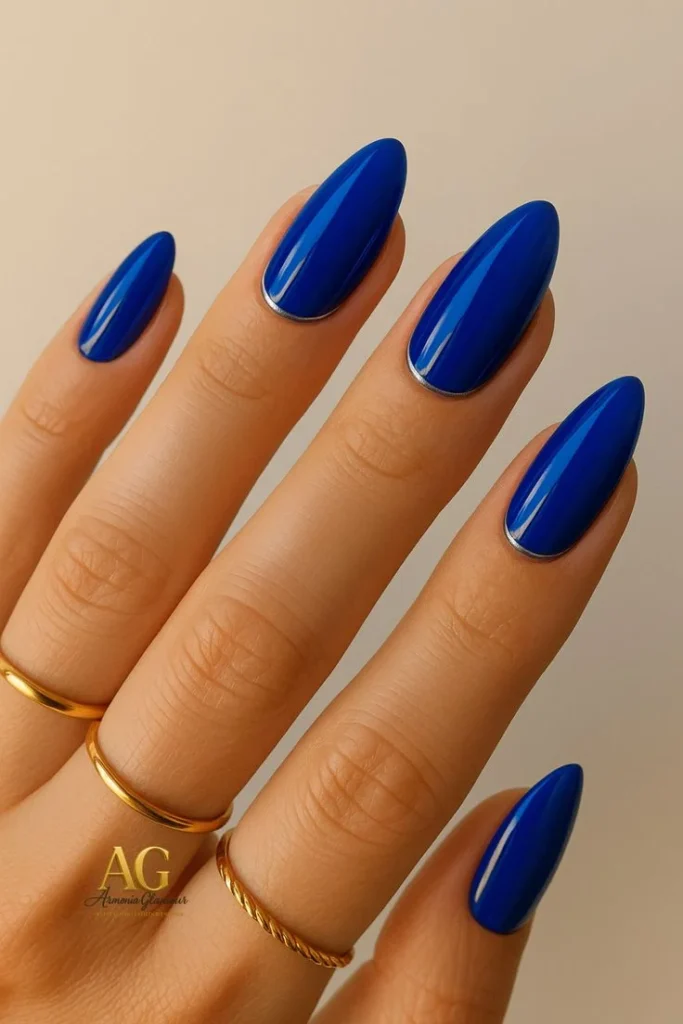 Royal Blue Coffin Nails