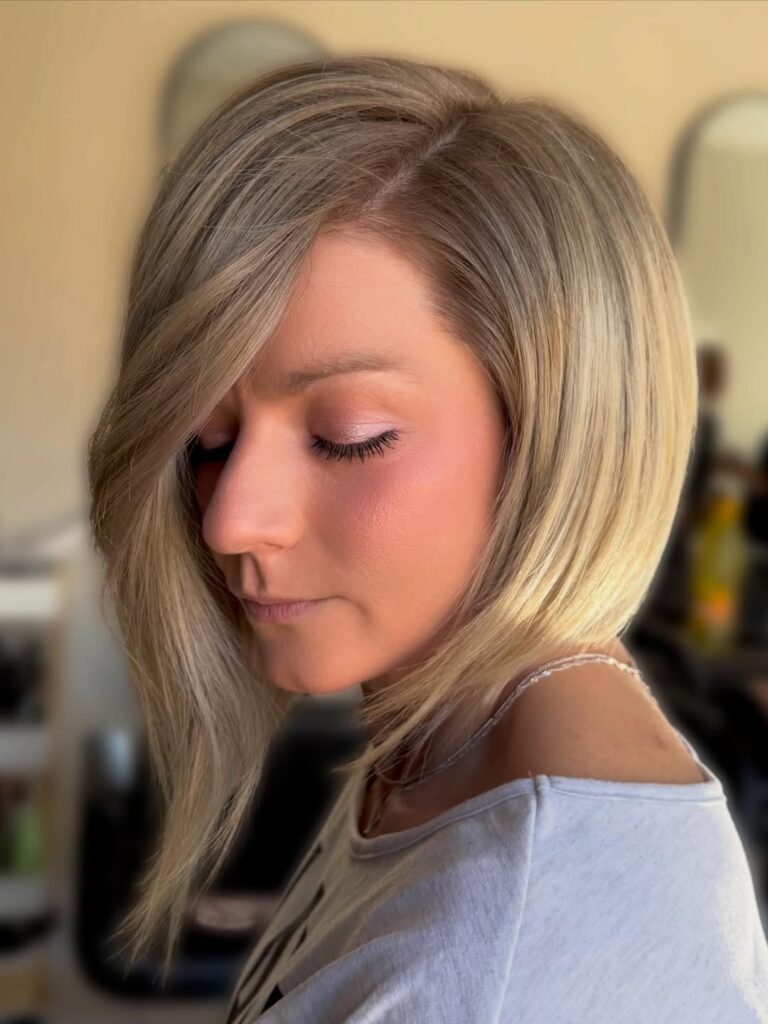 Side Parted Sharp Bob 1