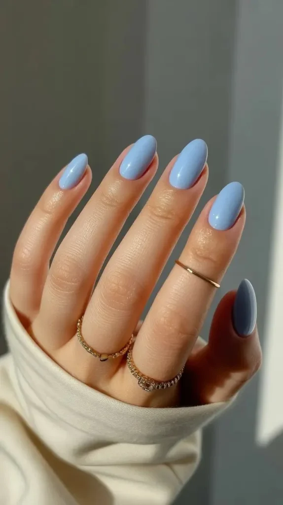 Sky Blue Short Nails
