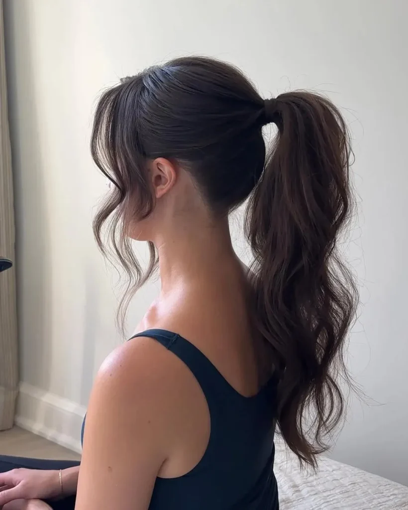 Slicked Back Wet Look Ponytail