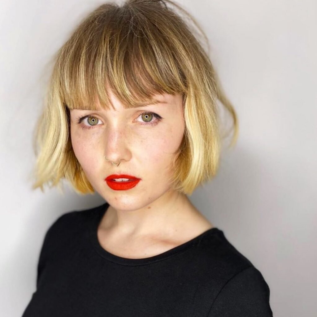 Straight Bob With Baby Bangs