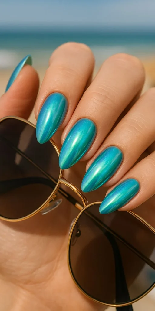 16 Tiffany Blue Nails That Look Expensive Without Even Trying 17 Tiffany Blue Pearl Nails