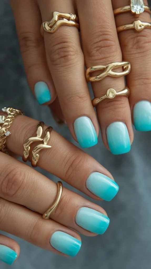 Turquoise Summer Nails