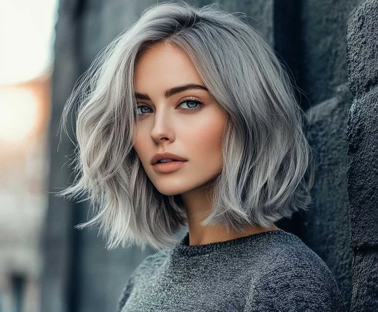 17 Short Grey Hair Ideas That Look Chic, Fresh, and Way Too Cool to Ignore 16 Ash Grey Wavy Lob