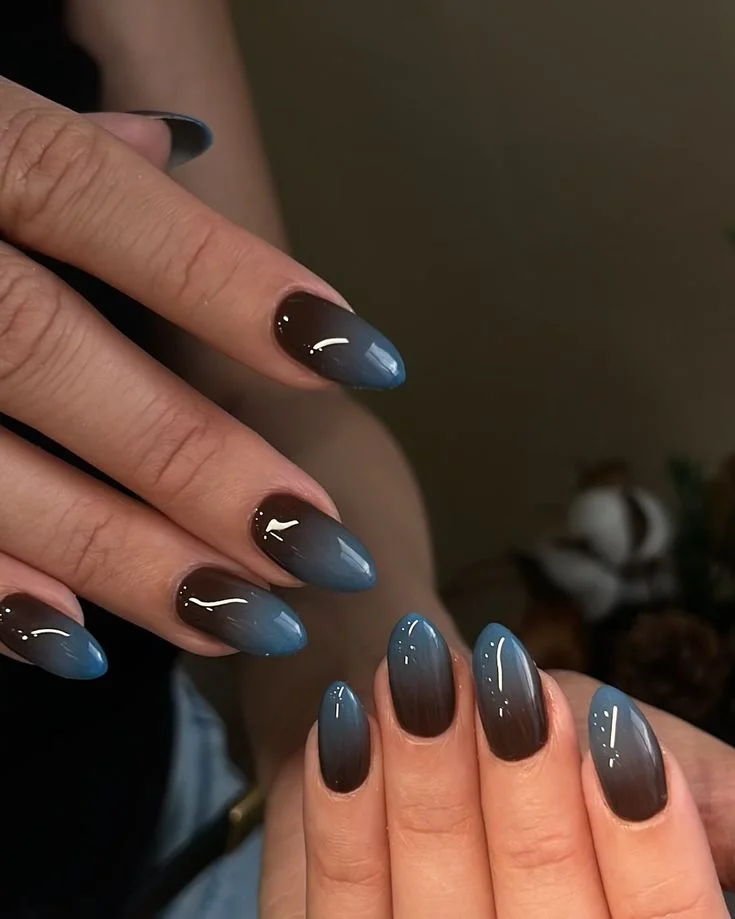 Brown Ombre Fade into Baby Blue