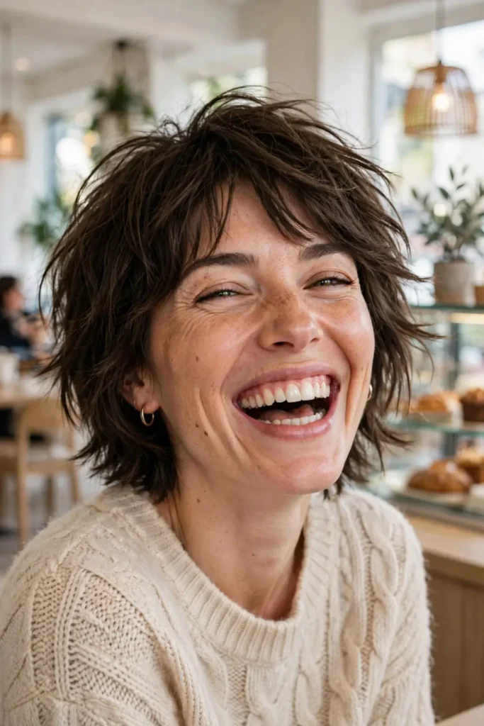 16 Medium Short Hair Ideas That Look Stylish and Easy to Maintain 9 Choppy Medium Short Hair for Extra Volume