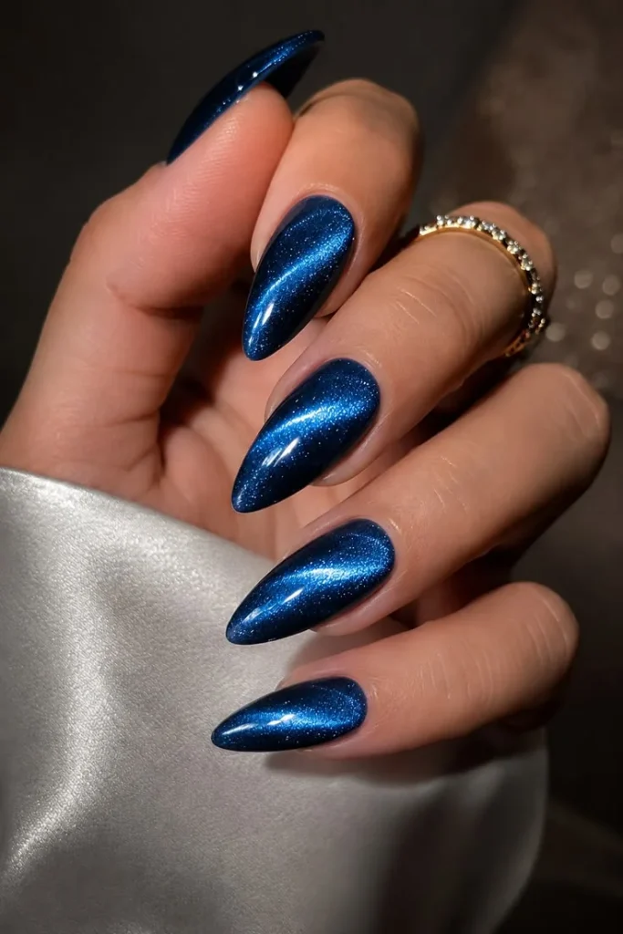 Electric Blue Cat Eye Nails