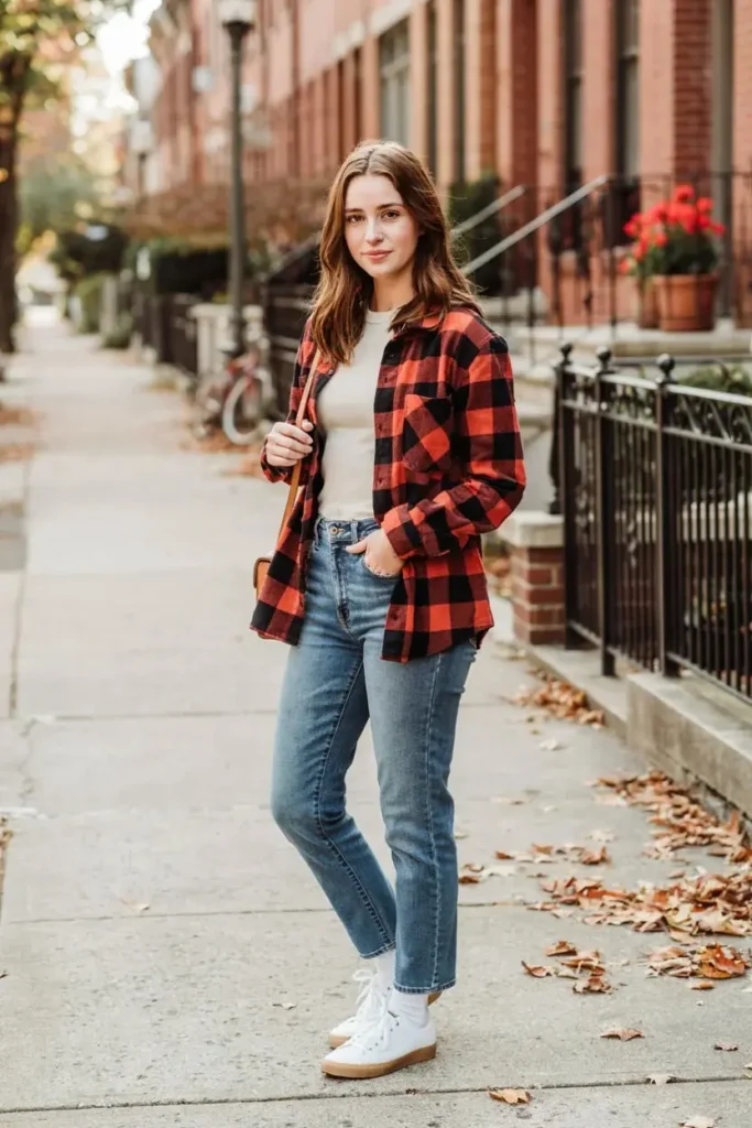 Flannel Shirt Basic Tee Jean