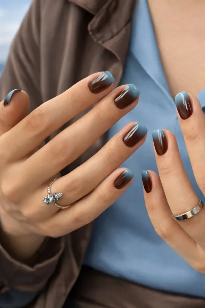 Matte Navy Glossy Brown Combo