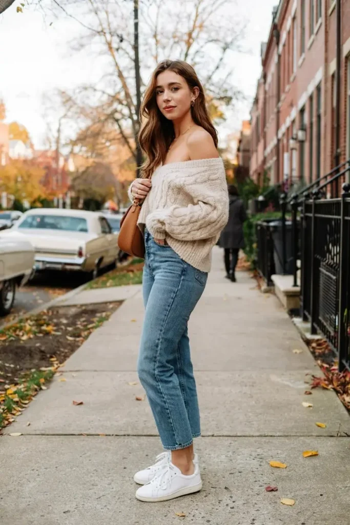 Oversized Sweater Straight Leg Jeans