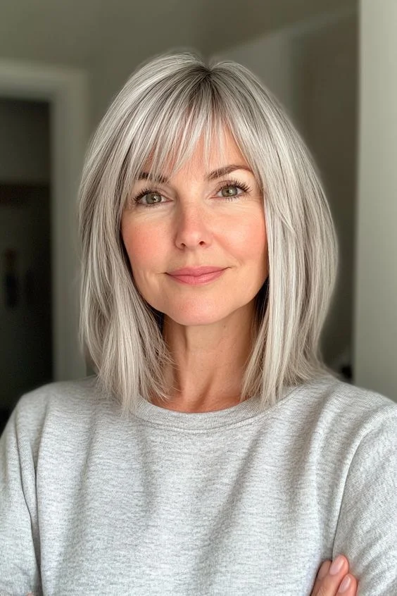 17 Short Grey Hair Ideas That Look Chic, Fresh, and Way Too Cool to Ignore 8 Short Grey Hair with Curtain Bangs