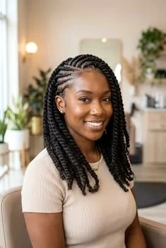16 Flat Twist Hairstyles Ideas That Look Effortless, Chic, and Totally Screenshot-Worthy 4 Side Part Flat Twists