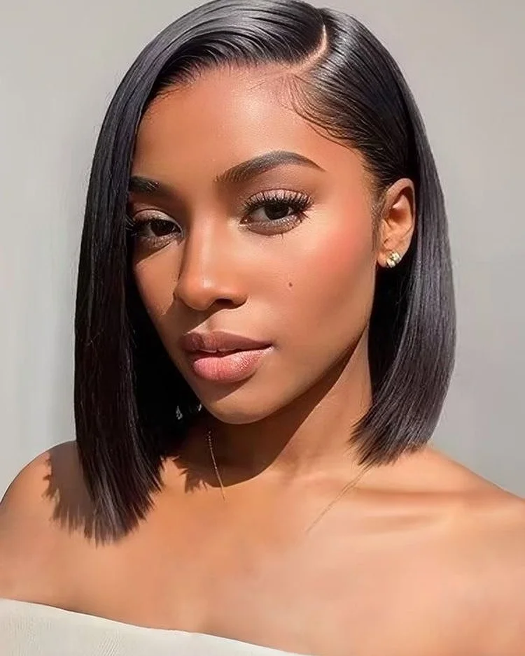 17 Short Hair Brides That Look Chic, Fresh, and Totally Wedding-Ready 3 Sleek Side Part Bob