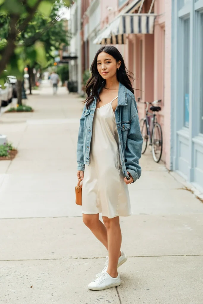 Slip Dress Denim Jacket