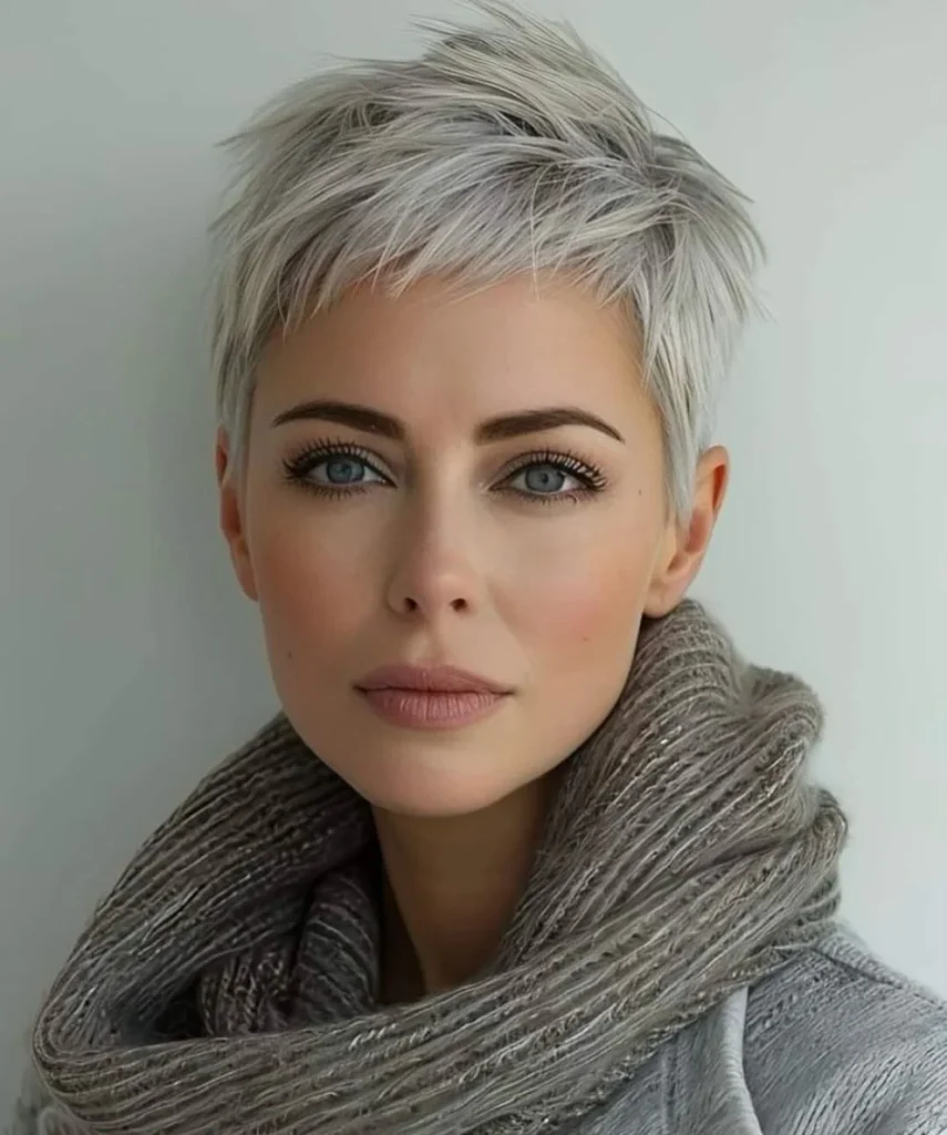 17 Short Grey Hair Ideas That Look Chic, Fresh, and Way Too Cool to Ignore 2 Soft Grey Pixie Cut