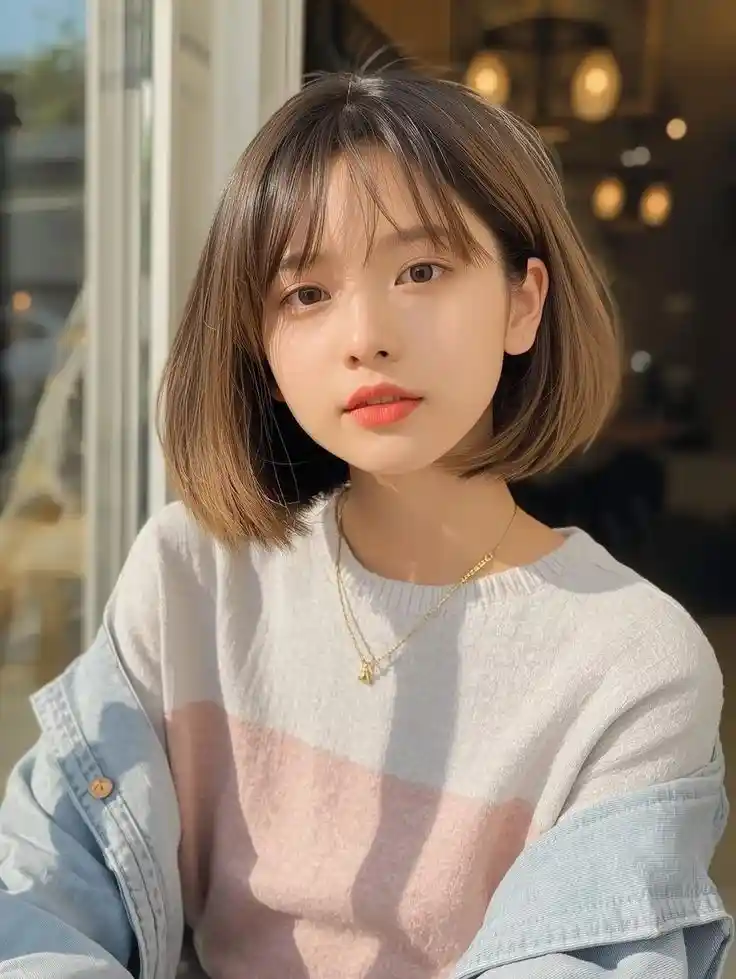 17 Korean Short Hair Ideas That Are So Chic, You’ll Want to Book a Salon Appointment Tonight 3 Airy See Through Bangs Bob