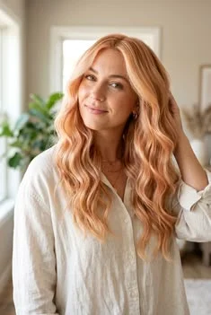 17 Spring Hair Color Ideas That Look Fresh, Expensive, and So Ready for Sunny Days 17 Apricot Blonde