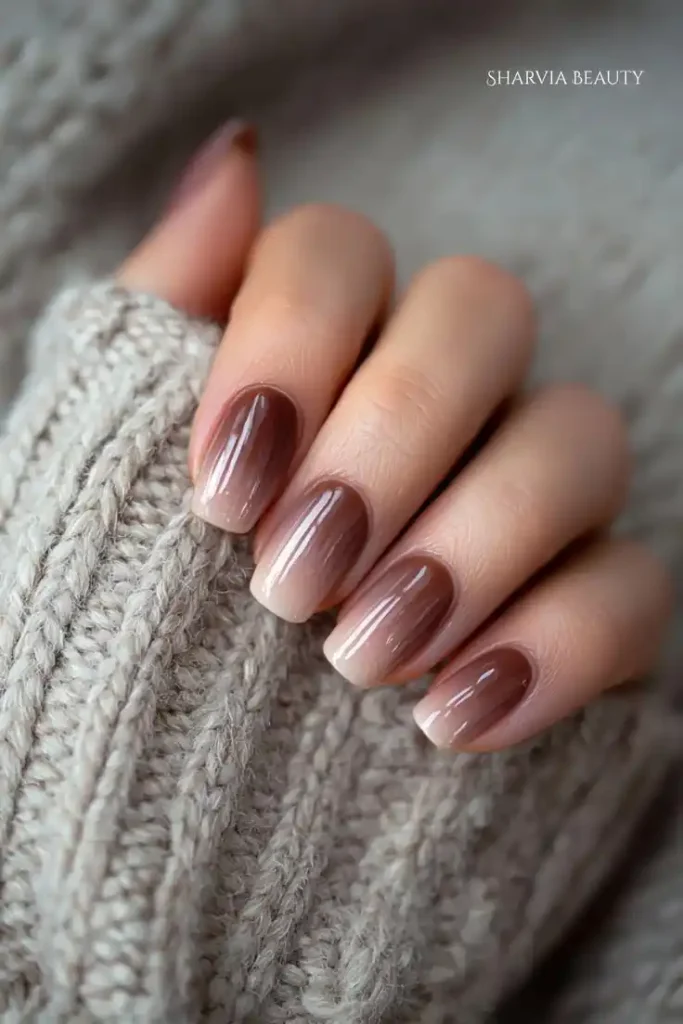 15 Short Ombre Nails Ideas That Look Expensive Without Trying Too Hard 5 Brown Ombre Short Nails