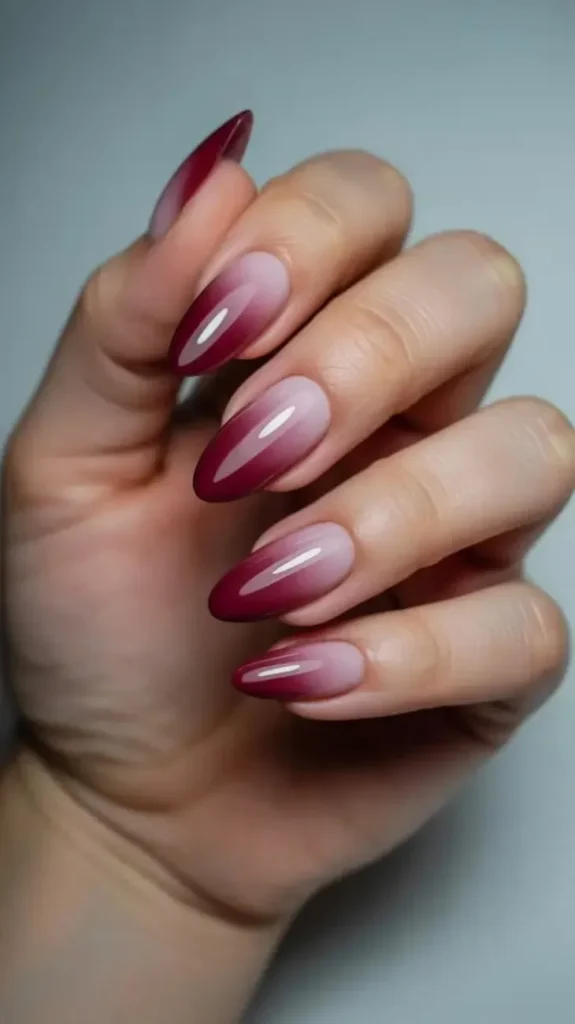 15 Short Ombre Nails Ideas That Look Expensive Without Trying Too Hard 15 Burgundy Ombre Nails